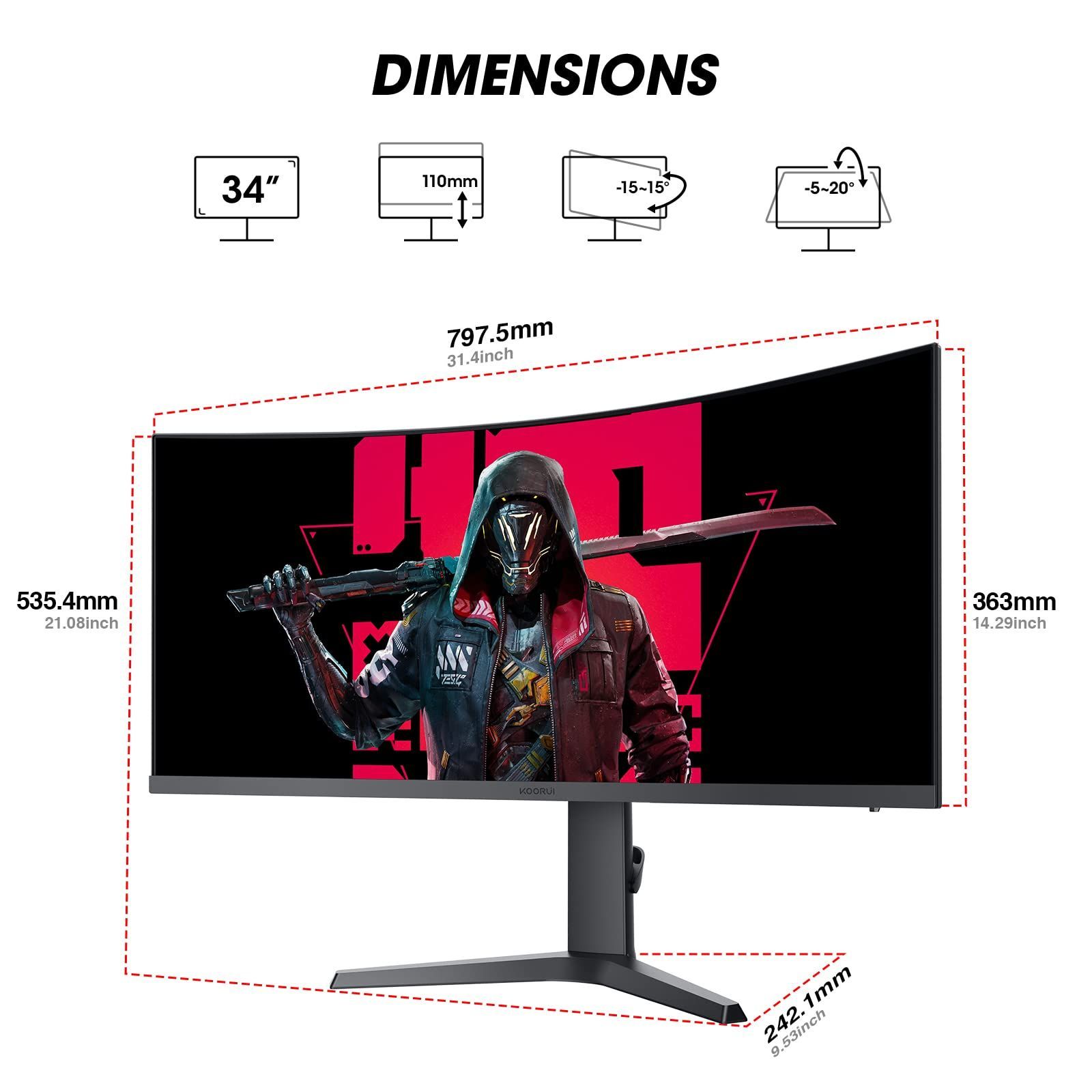 KOORUI 23.8インチ ゲーミングモニター 165Hz コンビニ払い不可