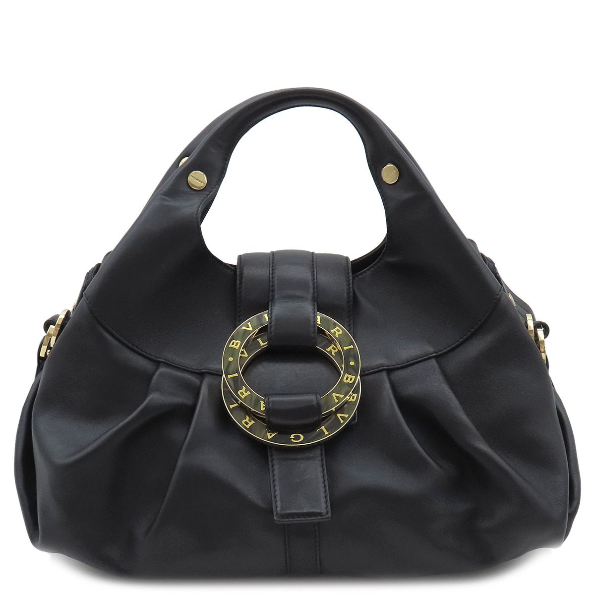 ブルガリ BVLGARI 2WAYバッグ チャンドラ レザー ブラック ゴールド 