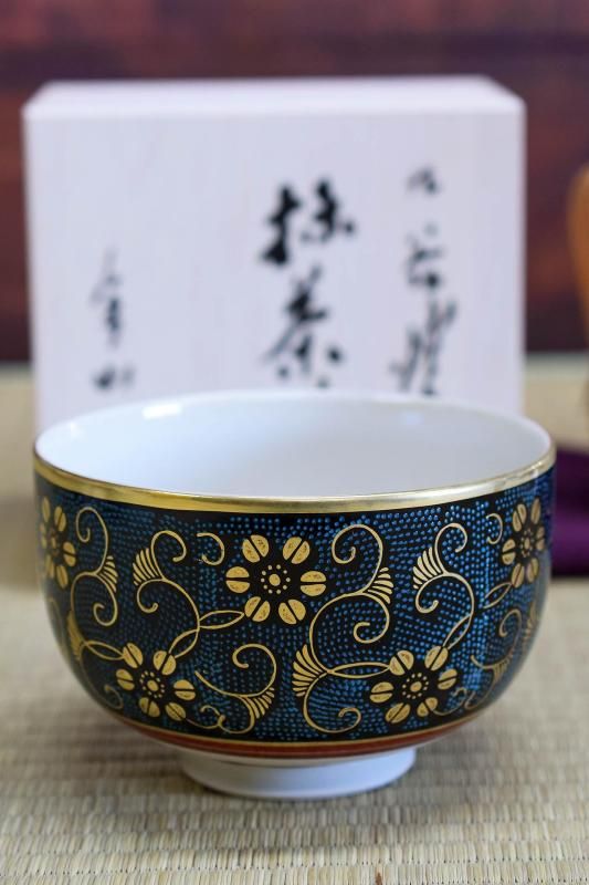 抹茶碗 陶器 茶器 九谷焼 抹茶茶碗 青粒鉄仙 ブランド 抹茶 お茶碗 和食器