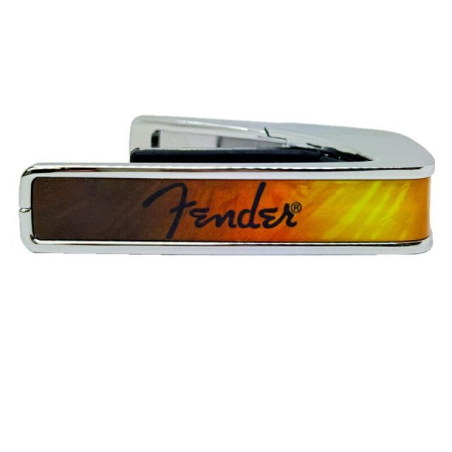 【正規品】 タリア カポ フェンダー ライセンスド モデル Thalia Capos カポタスト Fender SUNBURST w Black Spaghetti Logo Chrome 3種フレットパッド付属