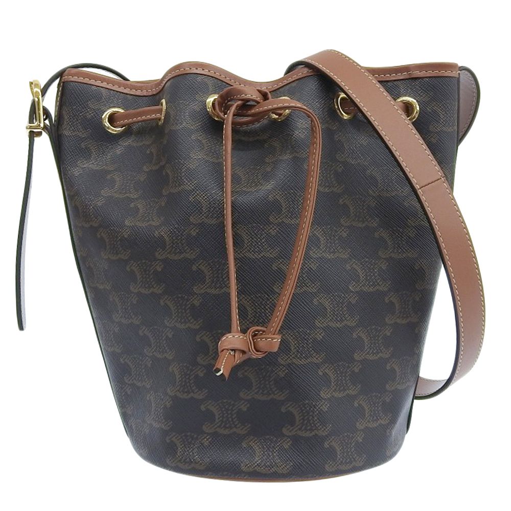 CELINE セリーヌ 美品 トリオンフ スモール ドローストリングバッグ 