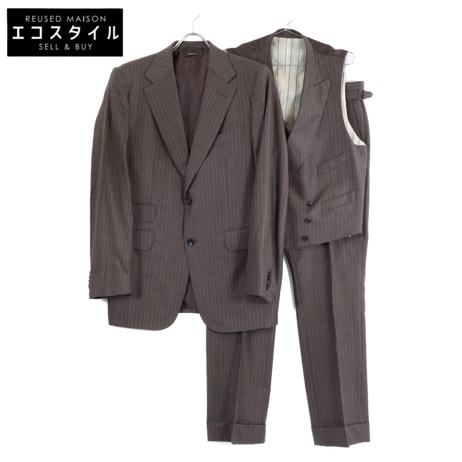 Dunhill ダンヒル | 正規 922D35 31WRDI BELGRVIA ストライプ ウールｘシルクｘカシミヤ 2Bシングル 3P 52