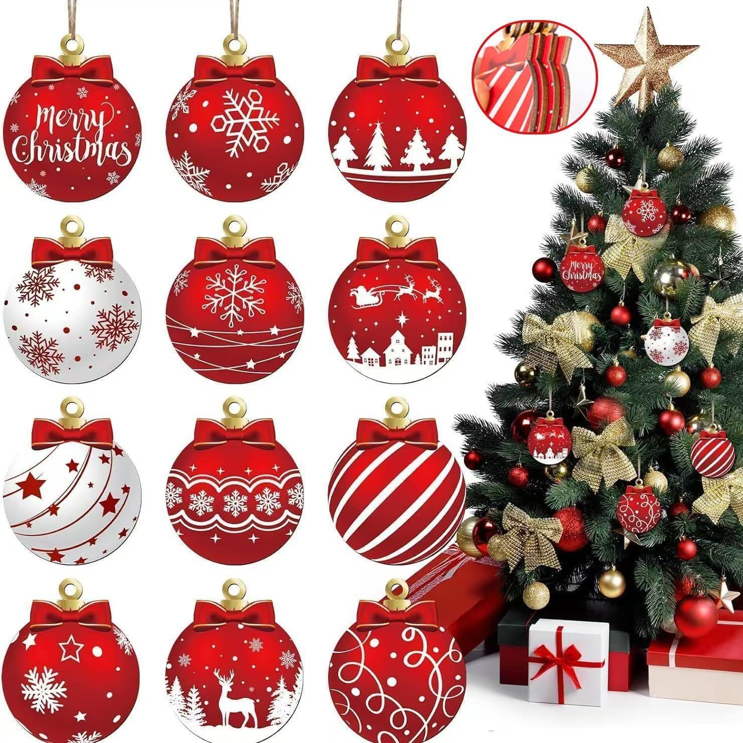 どぉ~んと!1000こ♡+クリスマス2セット 数量限定】Forhomelife クリスマスボール 木製 24個セット