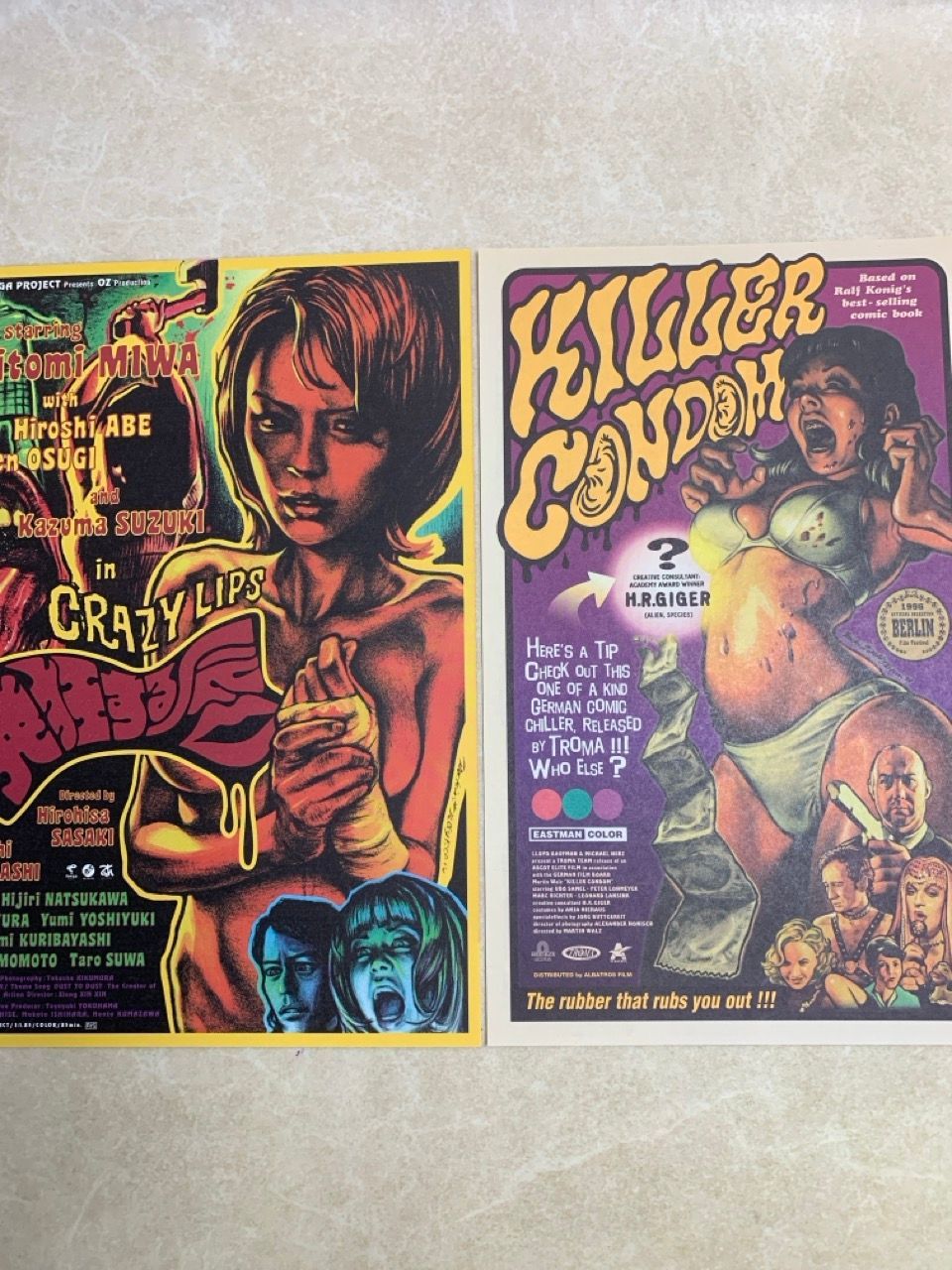映画 チラシ 2枚 KILLER CONDOM キラーコンドーム 発狂する唇