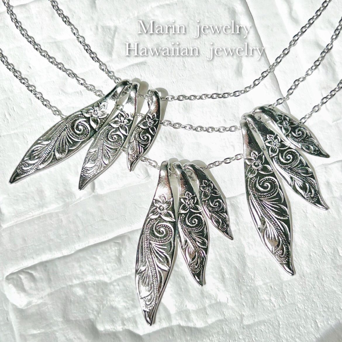 再入荷》Three Feather Necklace 人気 ハワイアンジュエリー※1個価格