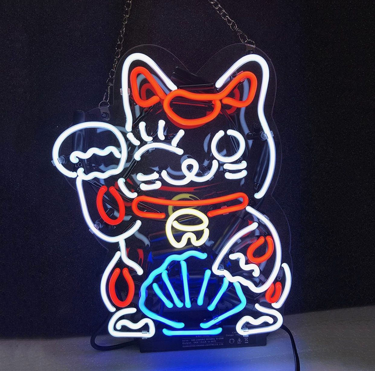 ネオンサイン 『招き猫』NEON SIGN 営業中 開店 店舗看板 シンプル