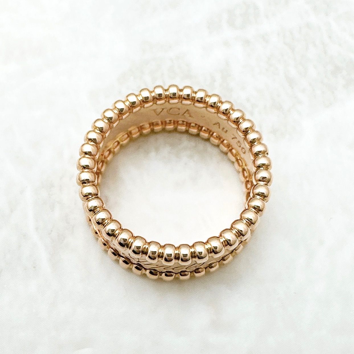 美品?Van Cleef & Arpels ペルレ シニアチュール ピンクゴールド 