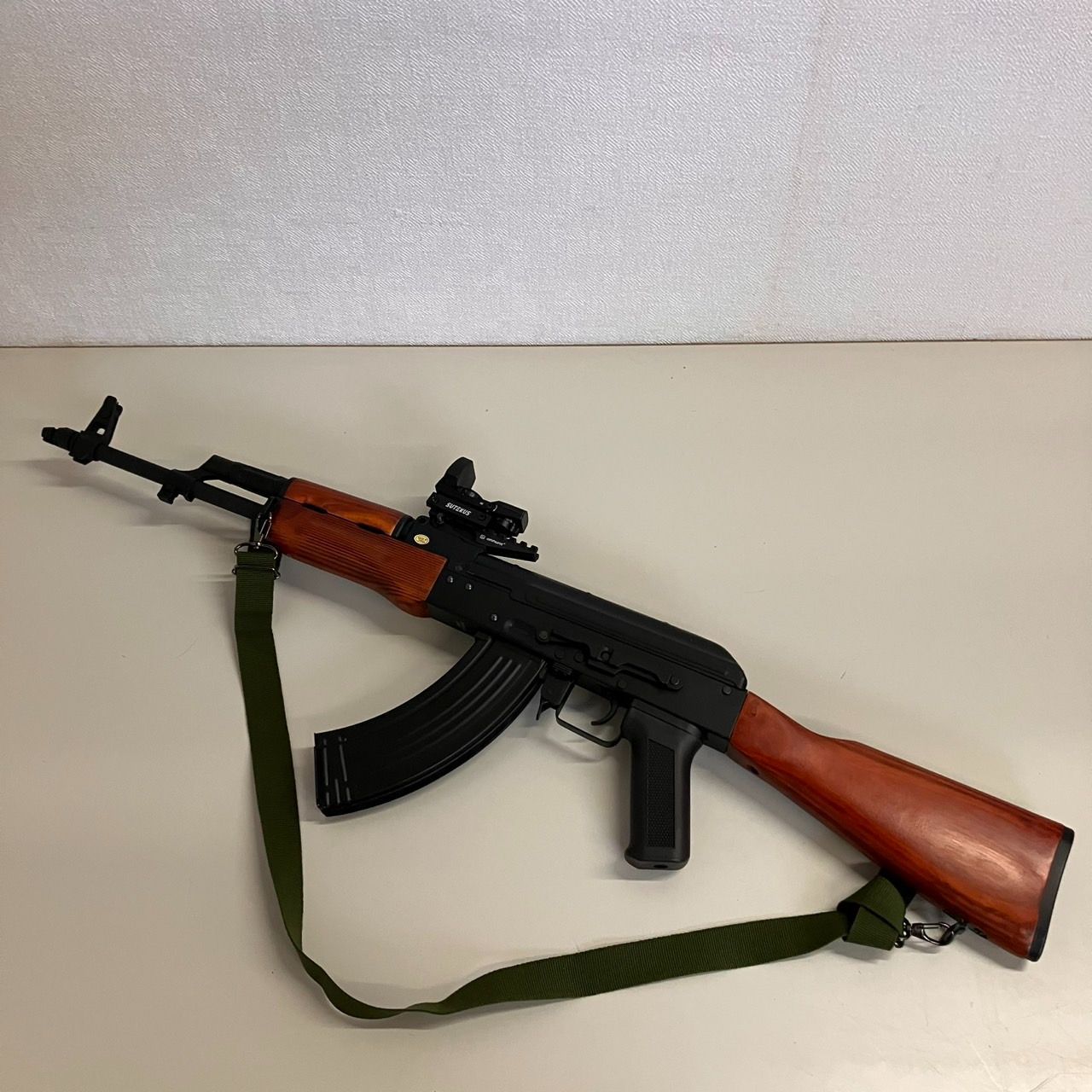 GI5 現状品 S-T AKS-74N フルメタル G3電動ガン 電子トリガーシステム搭載 リアルウッド 中国製 社外Sutekusライフルスコープ 収納バッグ付き 動作未 バッテリー接続 トリガー反応 済み