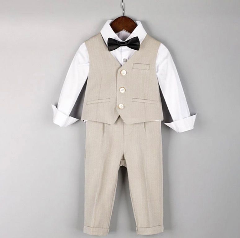 スーツ フォーマルスーツ キッズ ベージュ 6点セット 110cm 男の子 スーツ 男の子 ベージュ 6点セット 子供スーツ キッズ