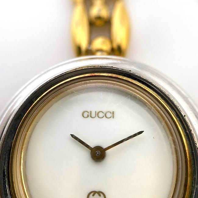 GUCCI ホワイト ゴールド 時計 グッチ 腕時計 ホワイト ゴールド 11/12 チェンジベゼル SS GP