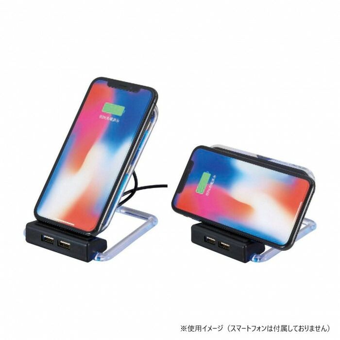 れんか アイトック 2USBポート付ワイヤレス充電器アスタブ 6169-23 4328-036