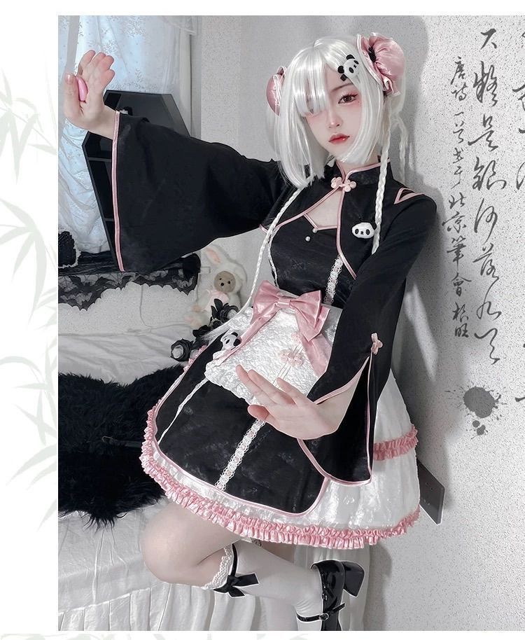 4点セット チャイナパンダ ロリータ衣装 ピンク色が 中華風コスチューム WWW_SUPERTOOLSSHOP_NL