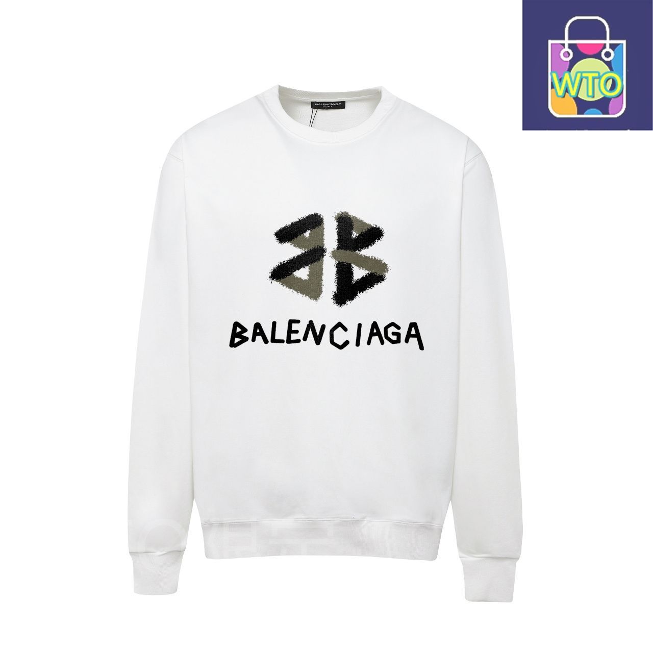 ●送料込●BALENCIAGA●ロゴ プリント クルーネック スウェット Balenciaga パリセーガ ロゴプリントクルーネックスウェット