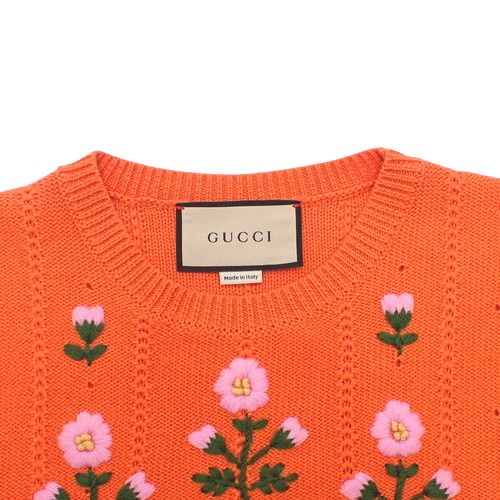 GUCCI グッチ フローラル 刺繍 プルオーバー ニット