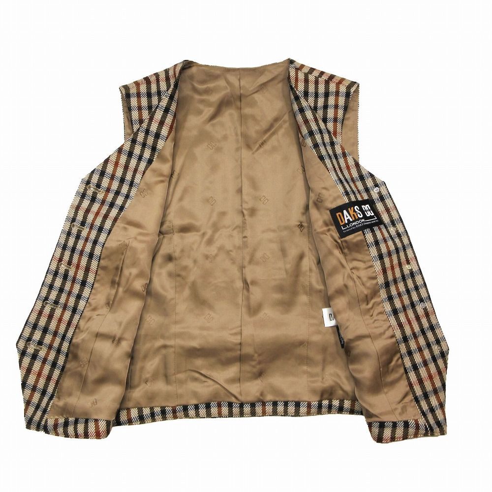 美品 Vintage DAKS ダックス ハウスチェック柄 ジレ ベスト