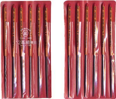 ツボサン 組ヤスリ 12本組 三角 荒目 SA012-01