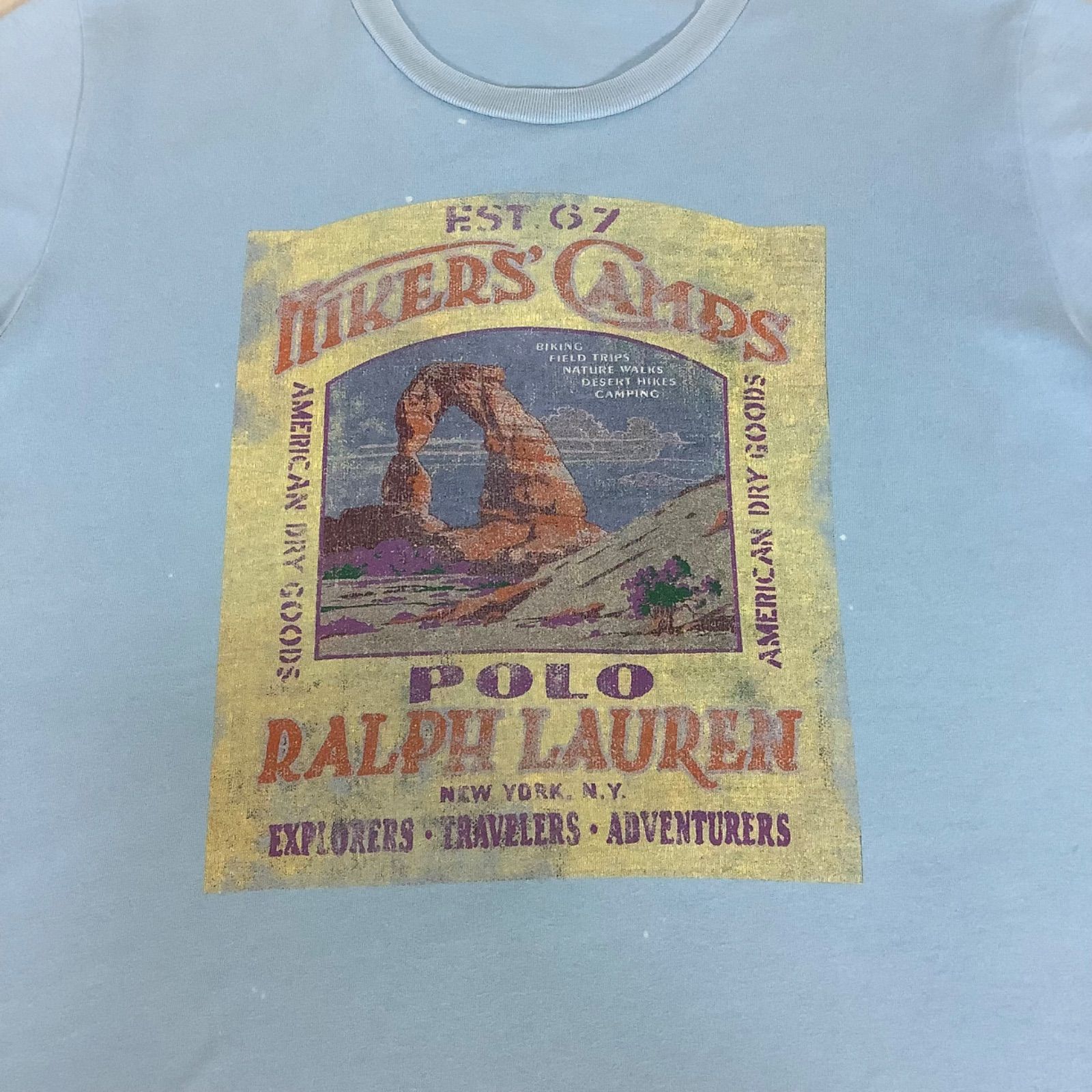 Ralph Lauren タグ付き新品未使用　美品M位　正規品　バンドカラー半袖 RALPH LAUREN ラルフローレン 半袖Tシャツ レディースL ライト