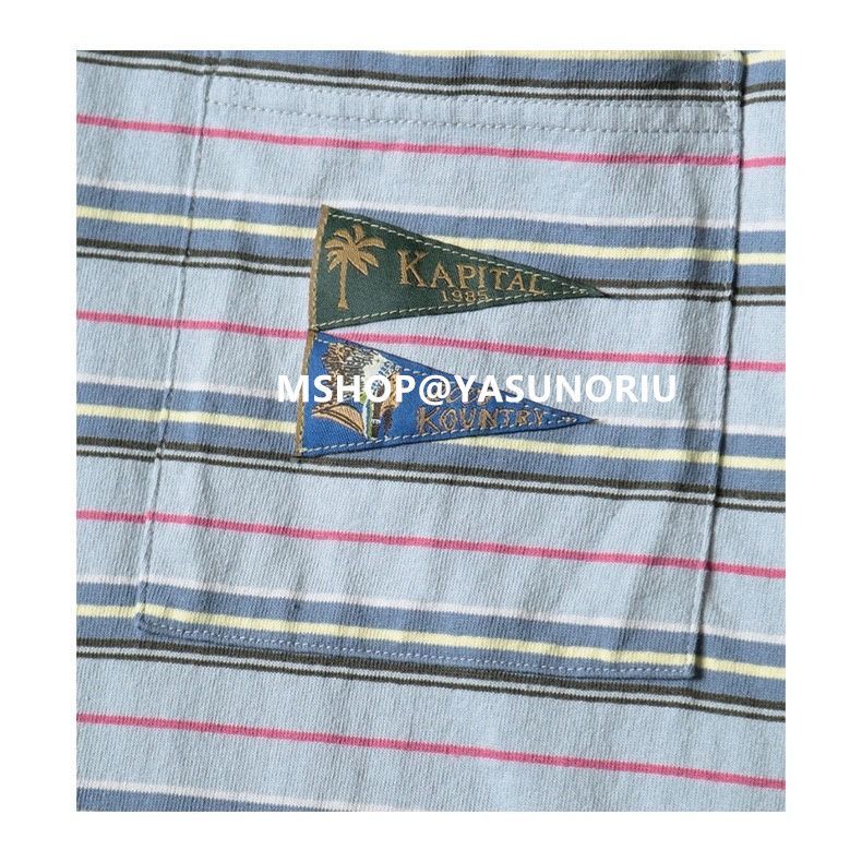 kapital マルチボーダー天竺ペナント tee