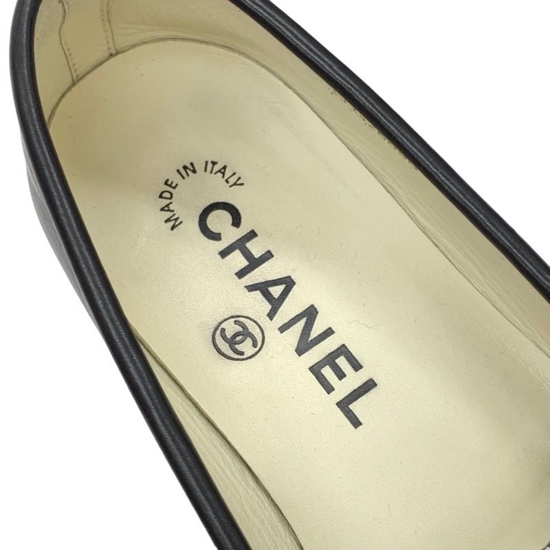 シャネル CHANEL ローファー 革靴 靴 シューズ レザー ブラック 黒 ココマーク フラットシューズ - メルカリ
