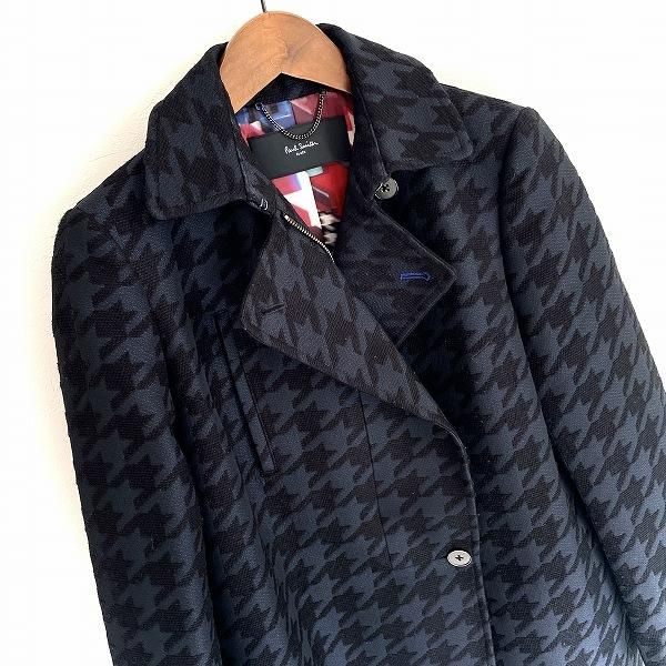 wnc ポールスミス ブラック PaulSmith BLACK コート 40 紺系 千鳥格子