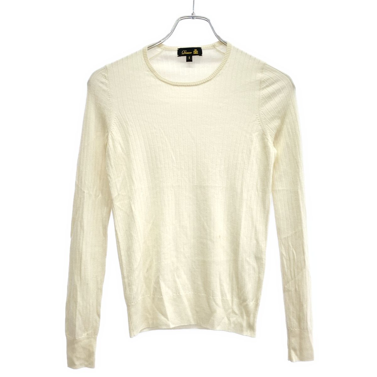 Drawer 18G カシミヤシルク リブ クルーネック ニット Drawer カシミヤ