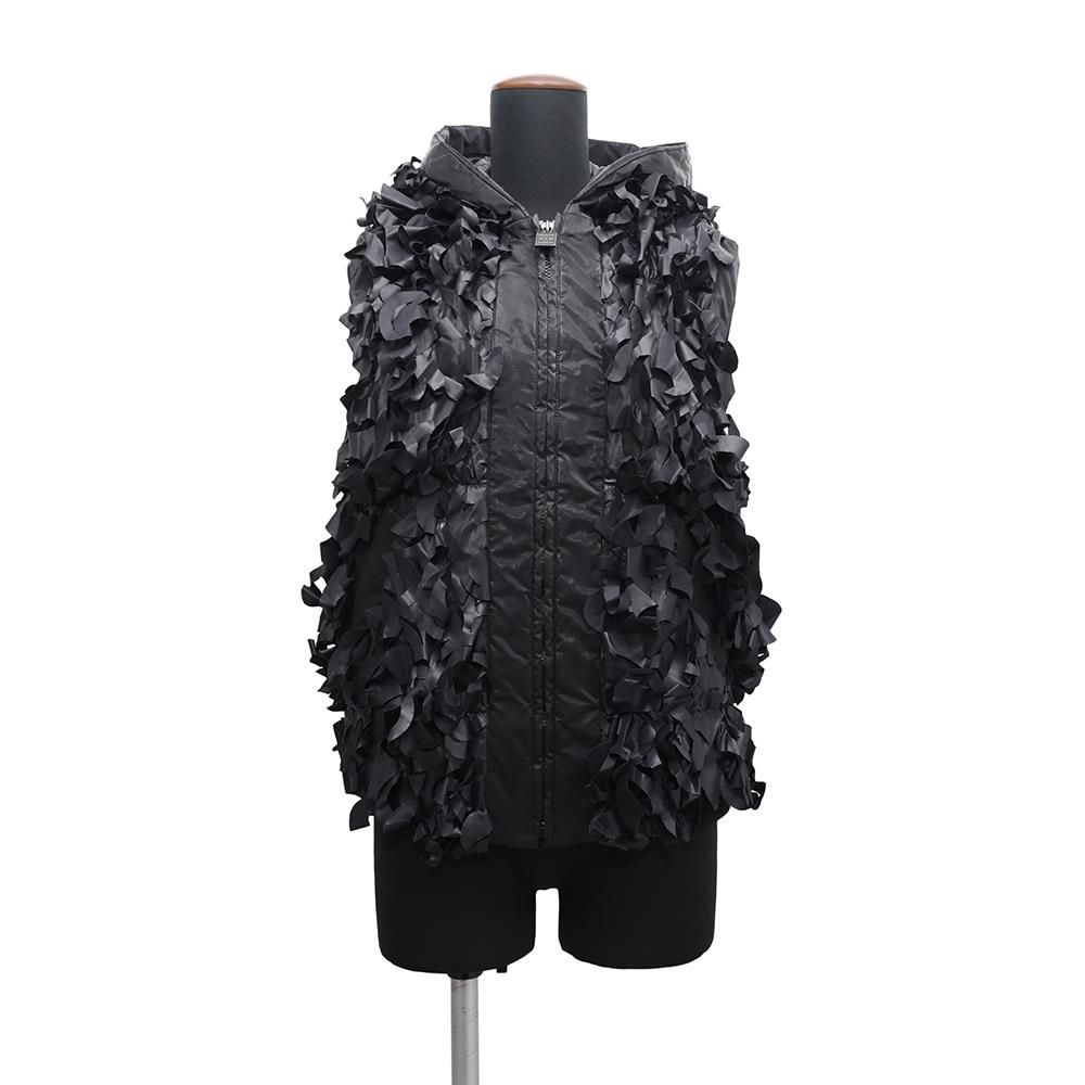 シャネル ベスト スポーツライン フード付き ポリウレタン ナイロン レディースサイズ38 P36696 CHANEL 黒