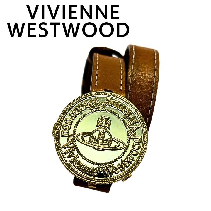 【美品】ヴィヴィアン 腕時計 VW-77B6 コインウォッチ ピンクゴールド