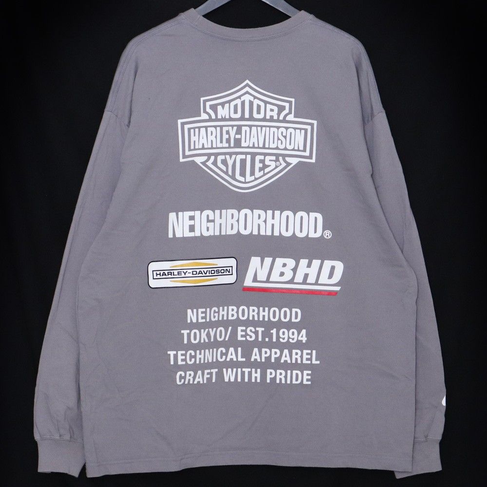NEIGHBORHOOD × HARLEY DAVIDSON H-D CREWNECK LS CO XXLサイズ グレー