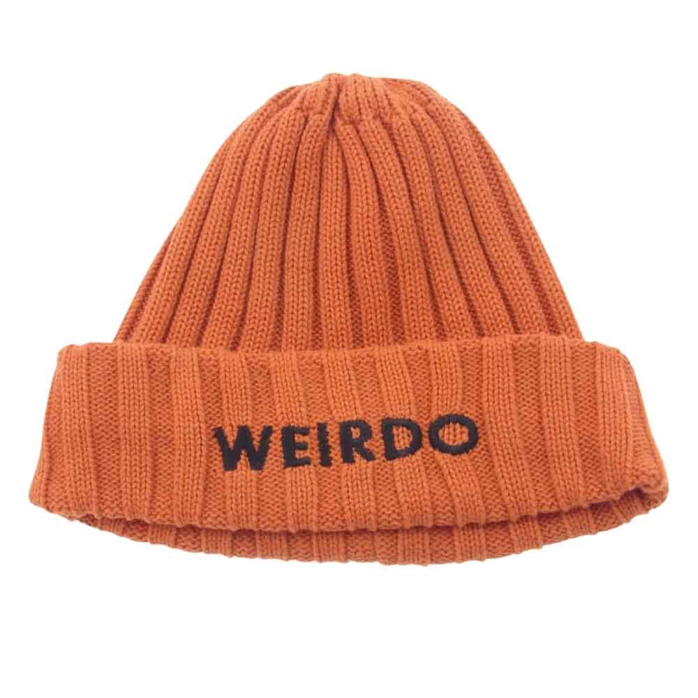 WEIRDO ウィアード WRD-19-SS-G16 ロゴ 刺繍 コットンビーニー ニット キャップ オレンジ　 オレンジ系 FREE【中古】