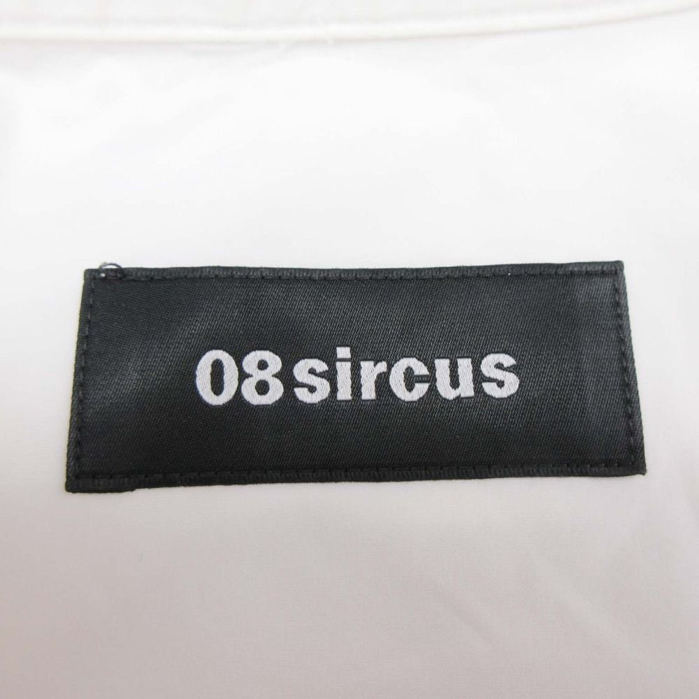 良品 08sircus ゼロエイトサーカス クロップド シャツ ブラウス カットソー オーバーシルエット コットン 半袖 1 白 ホワイト レディース 古着 中古 08sircus - 良品 08sircus ゼロエイトサーカス クロップド