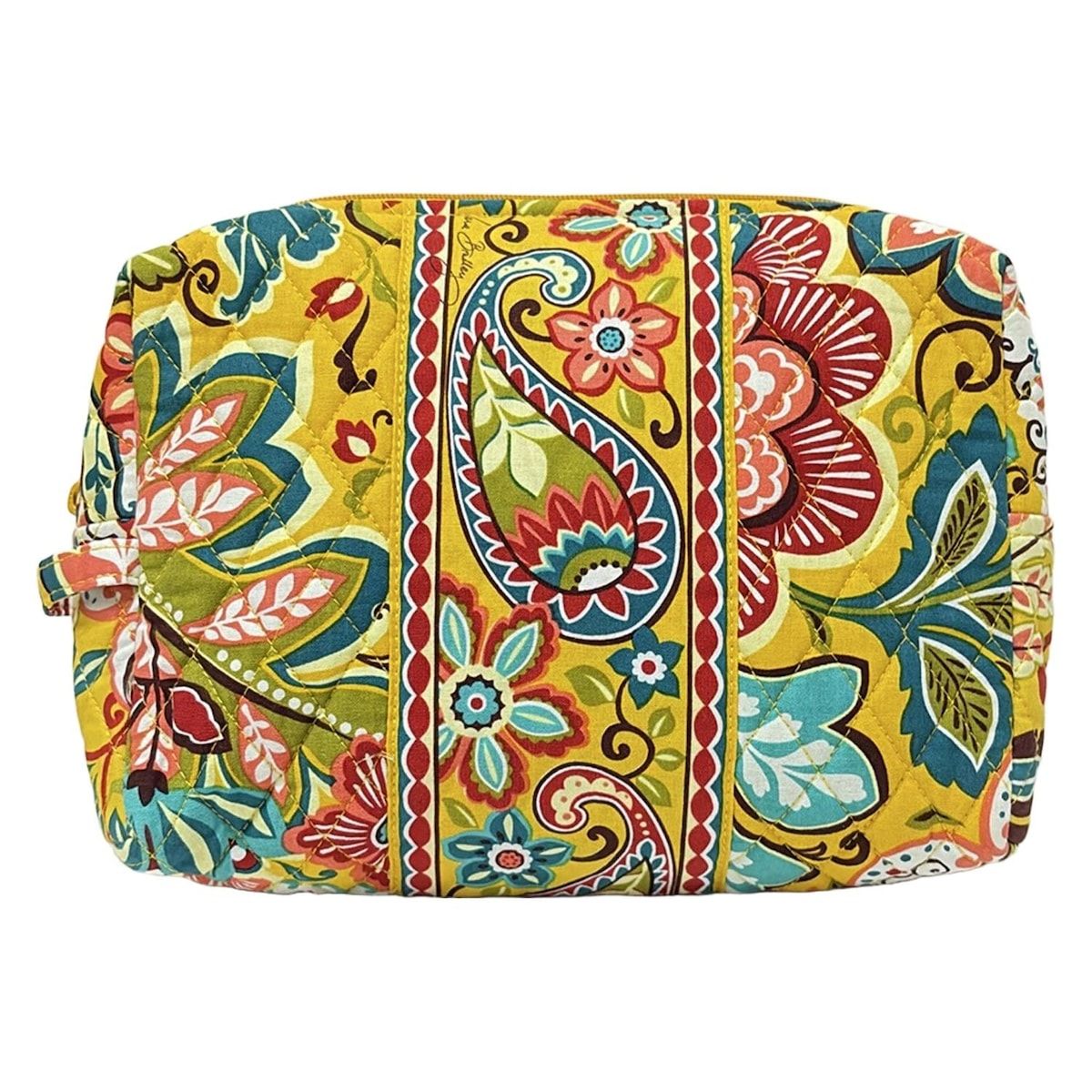 Vera Bradley ベラブラッドリー ポーチ - ダークイエロー×レッド×マルチ ペイズリー柄|花柄|キルティング コットン