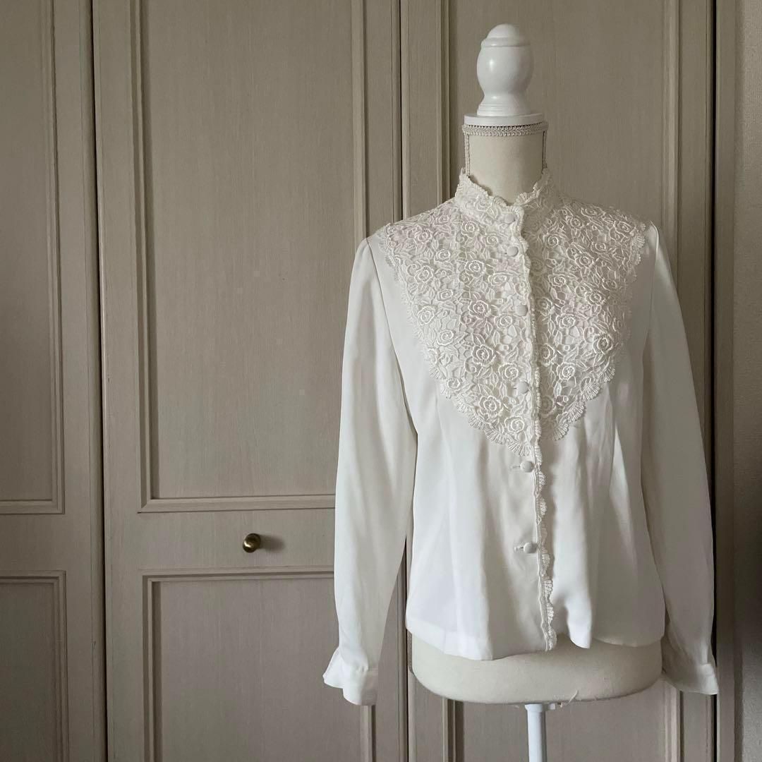 花柄 総柄 レース レトロ ヴィンテージ 刺繍 ブラウス シャツ トップス 