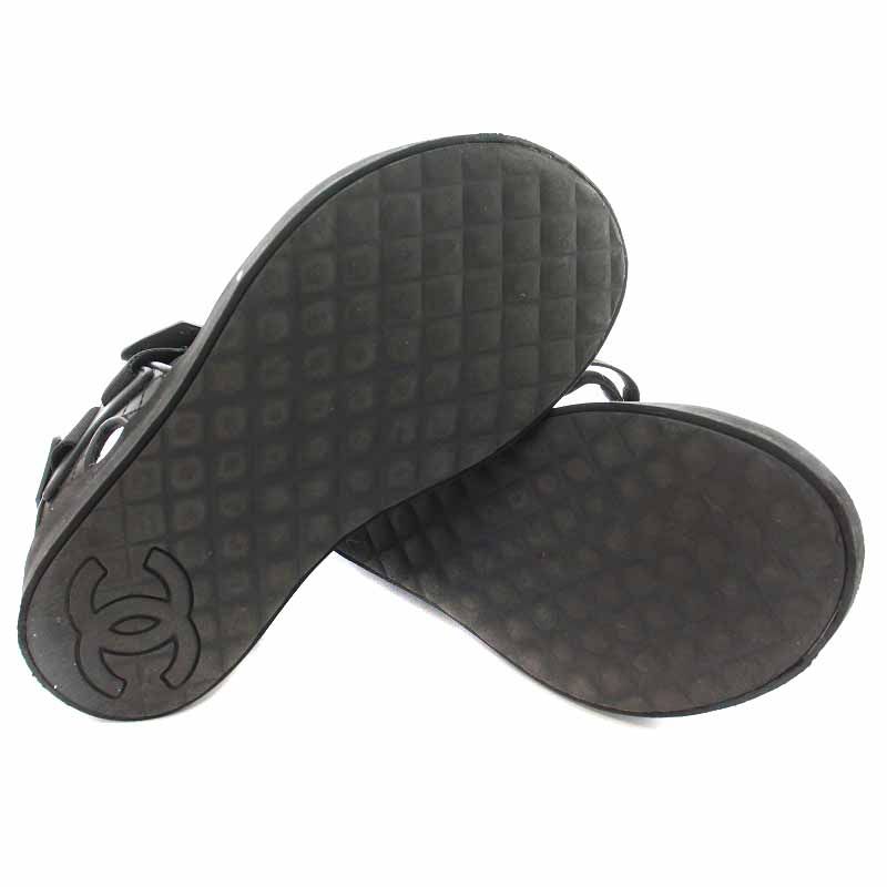 CHANEL ブラック キルティング サンダル 37 【公式通販】