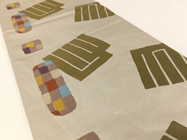 平和屋着物 世界的人形師 辻村寿三郎 ジュサブロー 六通柄袋帯 源氏香 正絹 AABA4955np