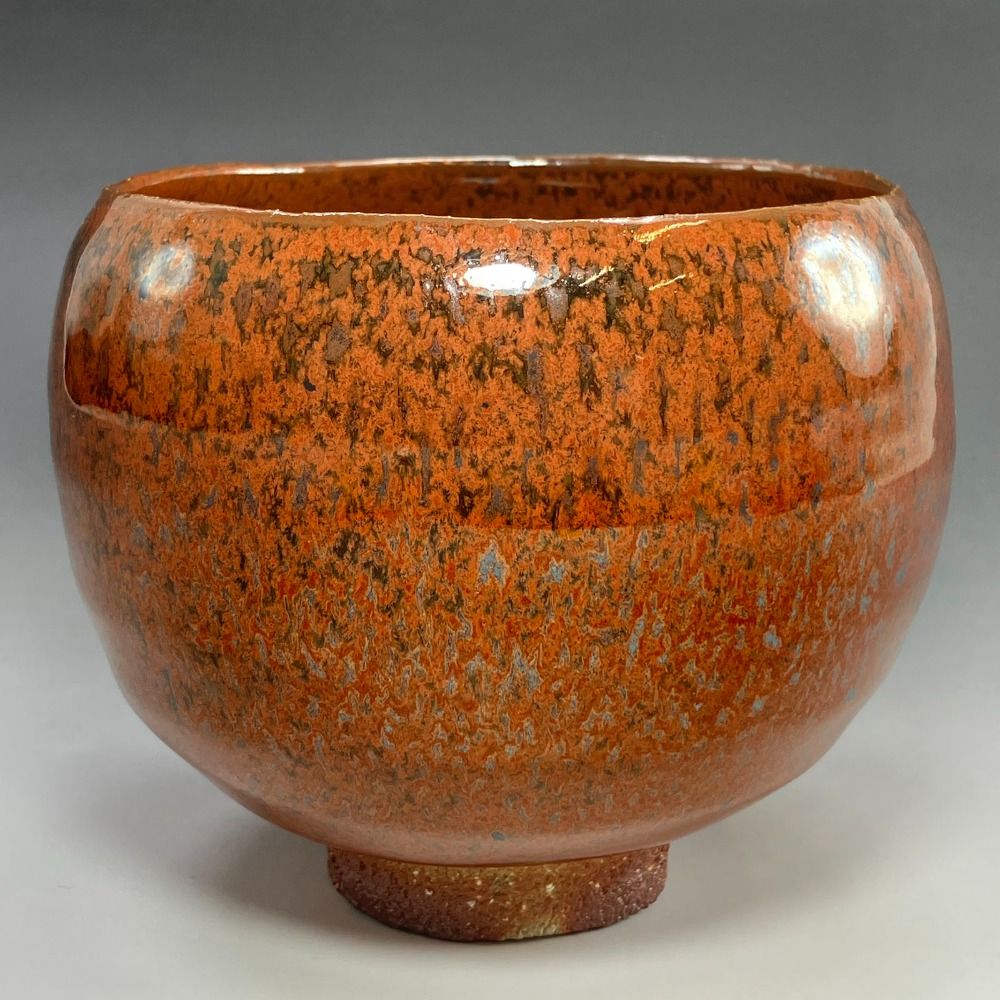 kyoyaki 京焼 木村盛和 造 鉄赤釉茶碗 陶磁器 _ 食器