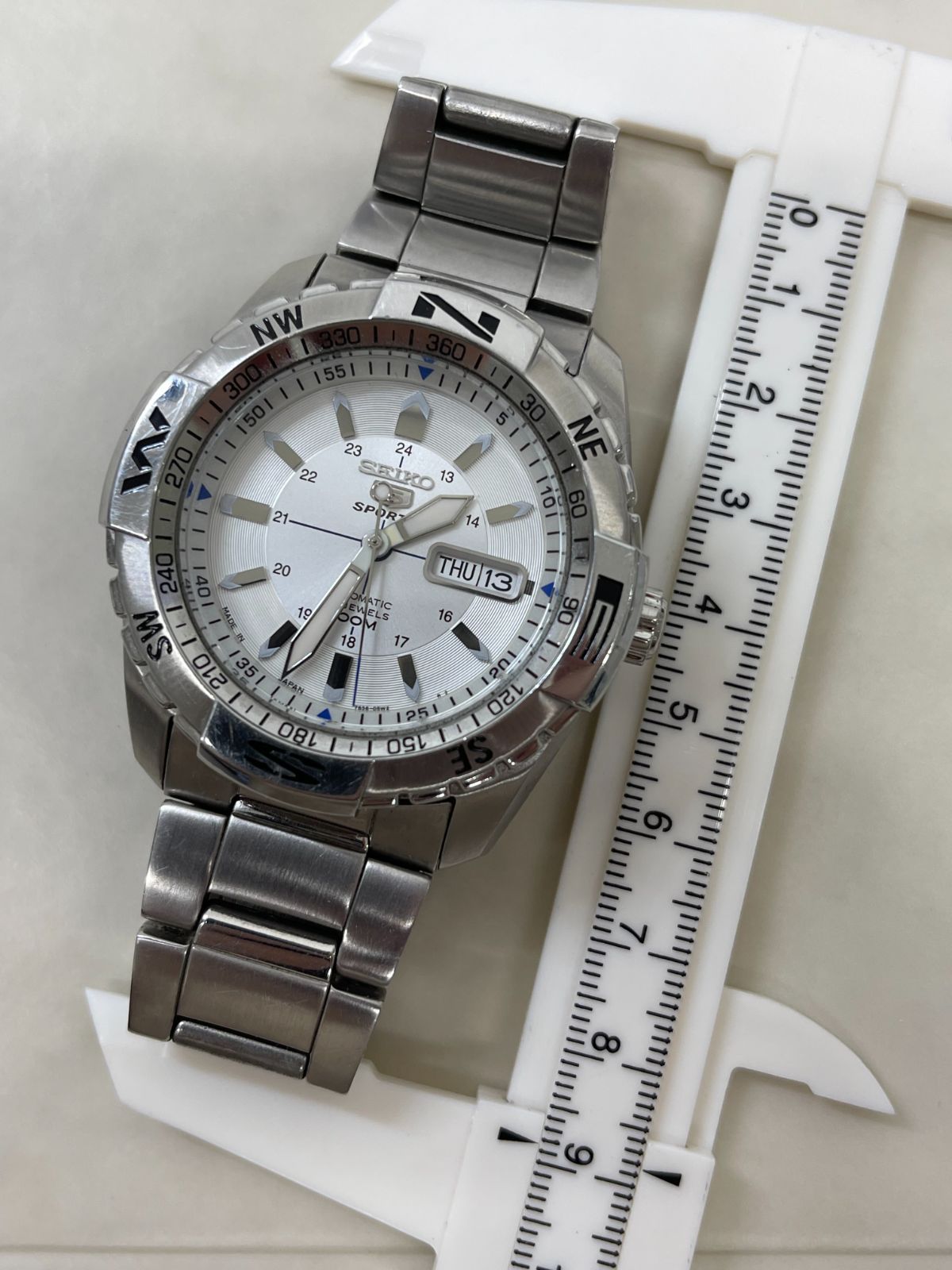 39000 SEIKO/セイコー 7S36-04M0 5スポーツ 23石 裏スケ SS シルバー 
