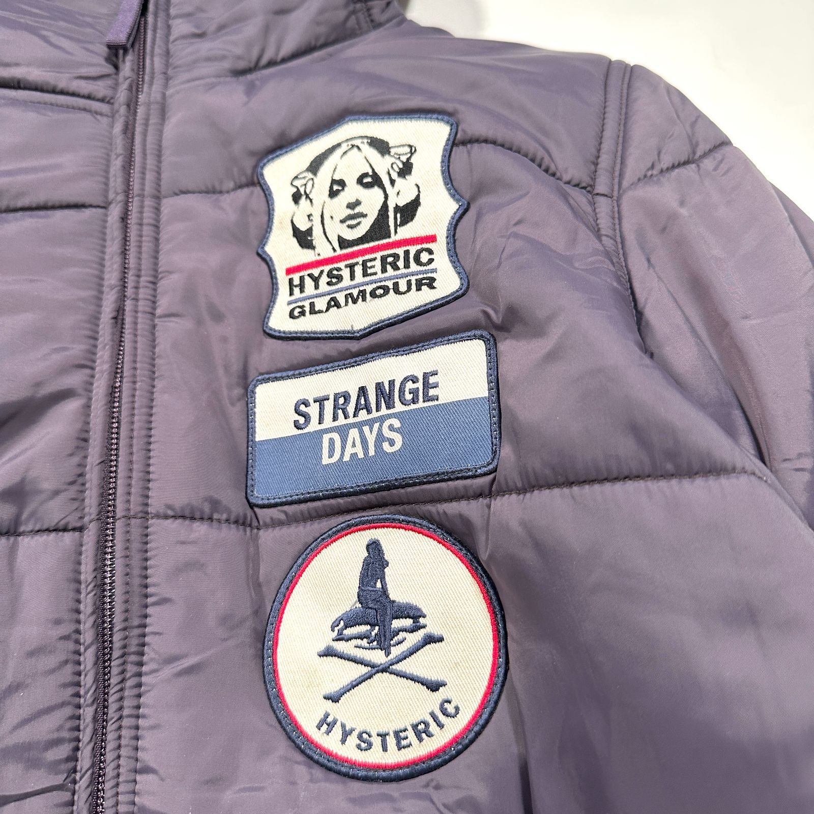 ヒステリックグラマー プリマロフト　ジャケット ブルーグレー 美品 HYSTERIC GLAMOUR ヒステリックグラマー プリマロフト 中綿