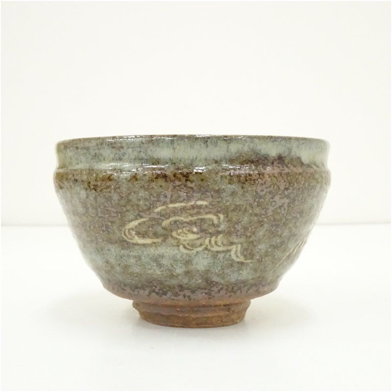 京焼 浅見与し三造 雲鶴茶碗（共箱） 茶道 抹茶 おしゃれ 抹茶茶碗