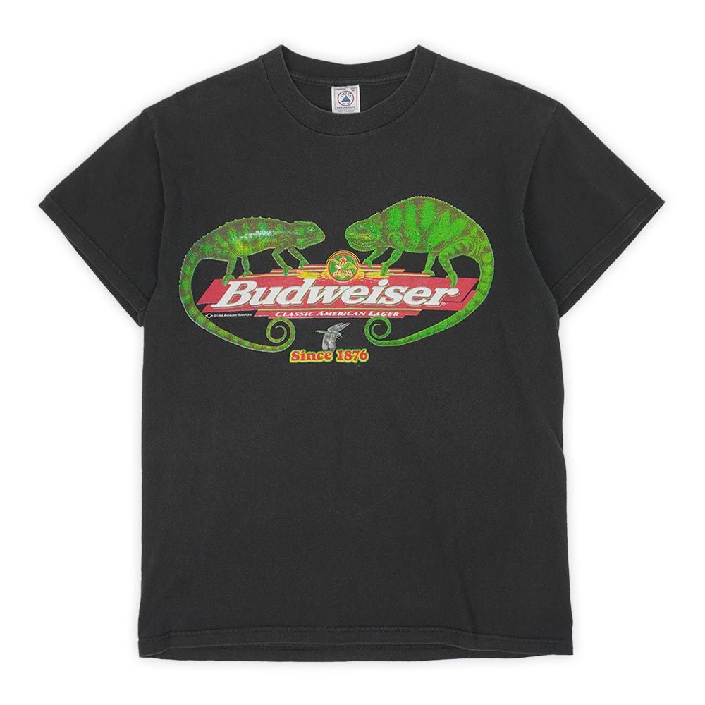 90年代　バドワイザー　Budweiser　カメレオンTシャツ　グレー 古着 90s Budweiser バドワイザー ビール 企業 カエル カメレオン
