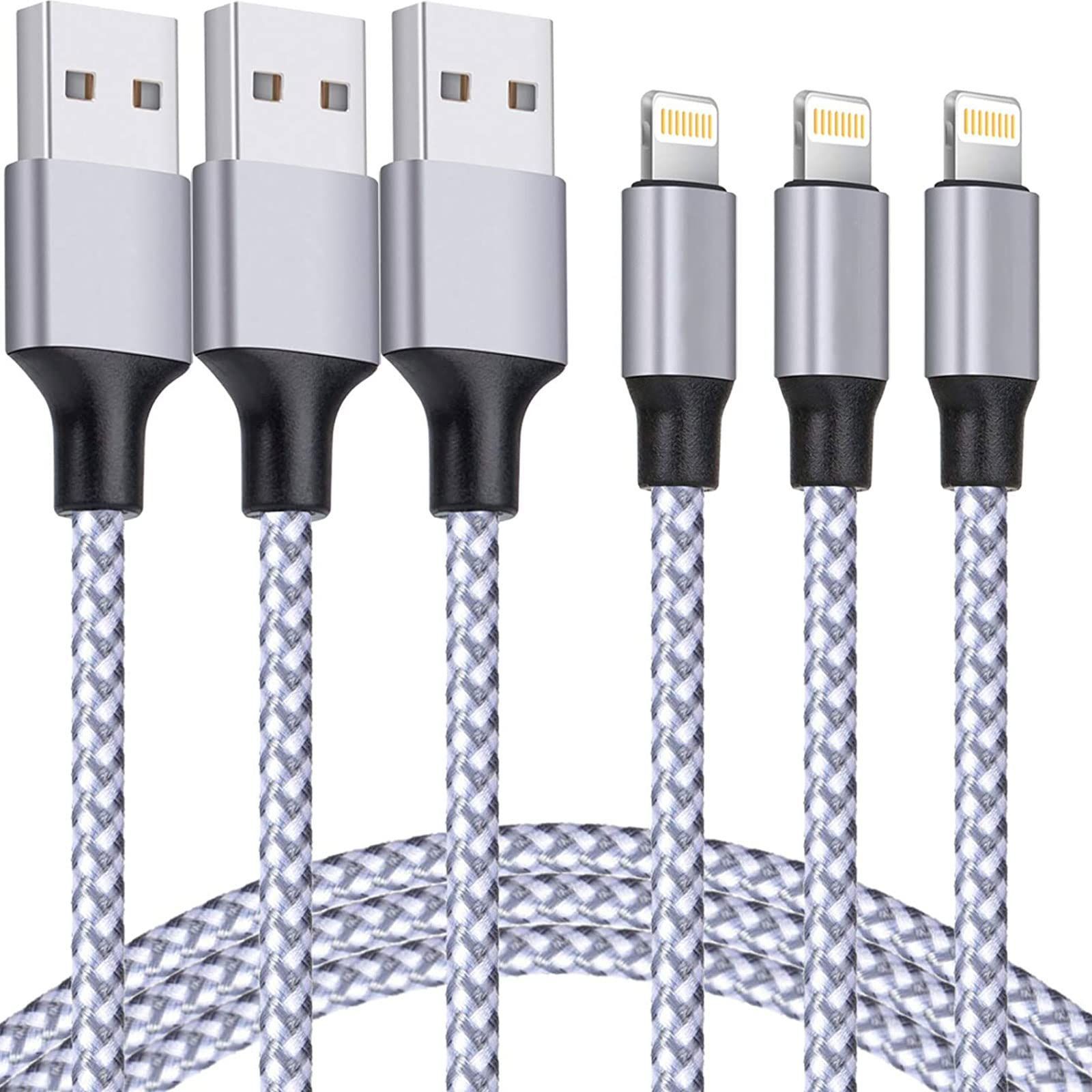 商品 MFi認証 ライトニングケーブル 2M 3本セット 充電器 ケーブル iphone 最大2.4A急速充電 lightning 断線防止 超高耐久 iPhone14|14 新版 Pro|14 ProMax|13|13 Pro|12|12 ProMa