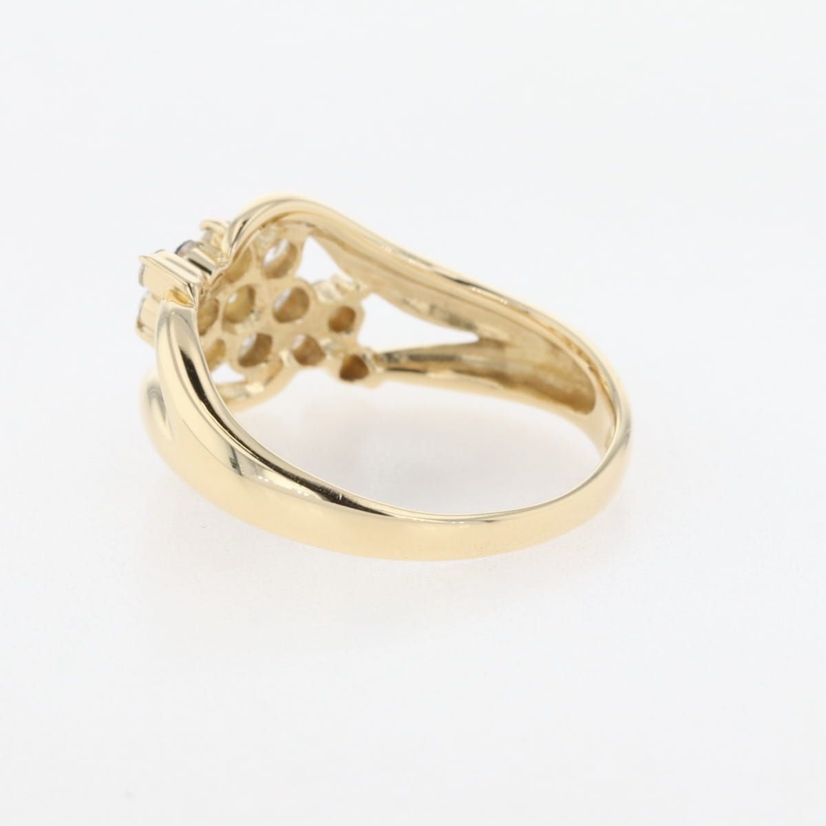 ダイヤモンドホイール メレダイヤ デザインリング YG イエローゴールド 指輪 リング 11.5号