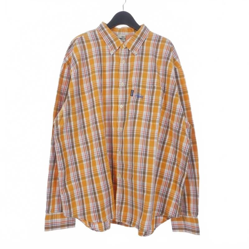 Old Stussy ボタンダウン 長袖シャツ 銀タグ アメリカ製 L ステューシー STUSSY オールドステューシー 90S アメリカ製 銀
