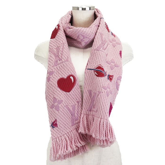 美品 LOUIS VUITTON マフラー ピンク エシャルプ 正規品