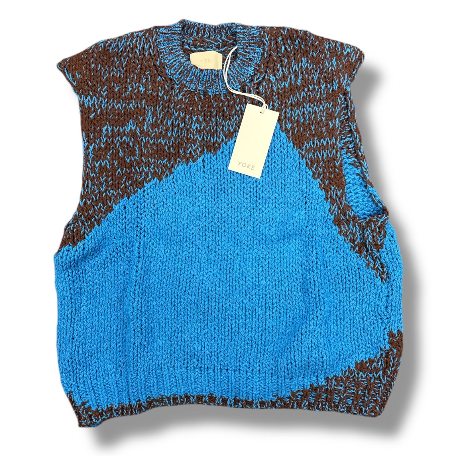 参考上代41800円 未使用品 YOKE 24SS INTARSIA CREWNECK VEST インター