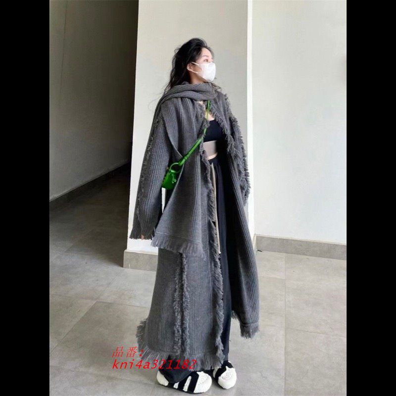 ニットロングカーディガン韓国ファッ kni 4 a 321182