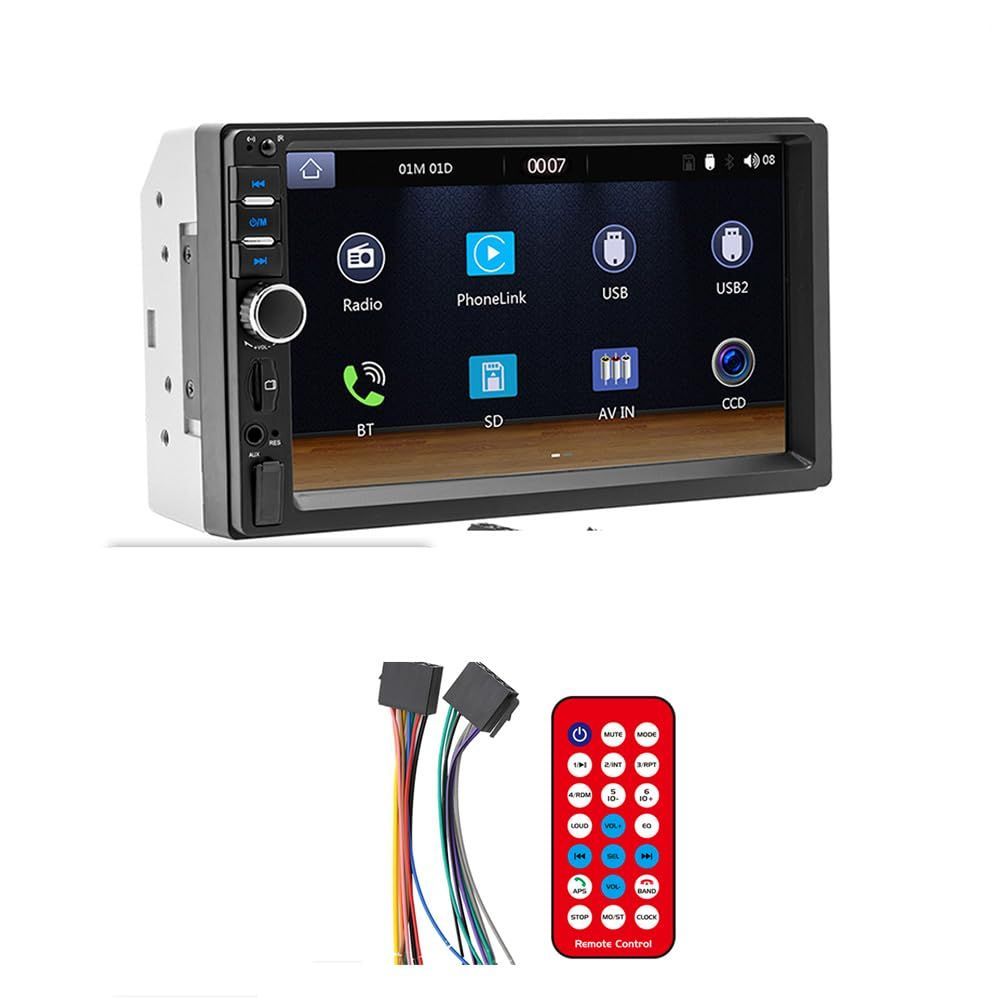 新着商品 7インチデュアルDin車載ステレオ対応Apple CarPlayとAndroid Auto、2 Din車載ラジオBluetooth、7インチHDタッチパネル車載ラジオ対応音声制御ミラーリンク