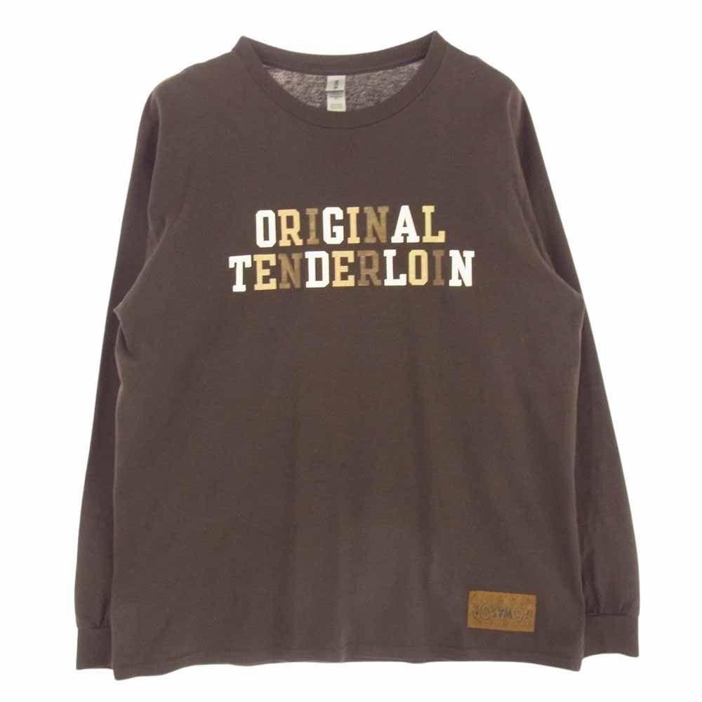 TENDERLOIN テンダーロイン 22SS LONG SLEEVE TEE 2A バックプリント ボルネオスカル ロゴ クルーネック ロングスリーブ  Tシャツ 半袖 ブラウン系【中古】 - メルカリ