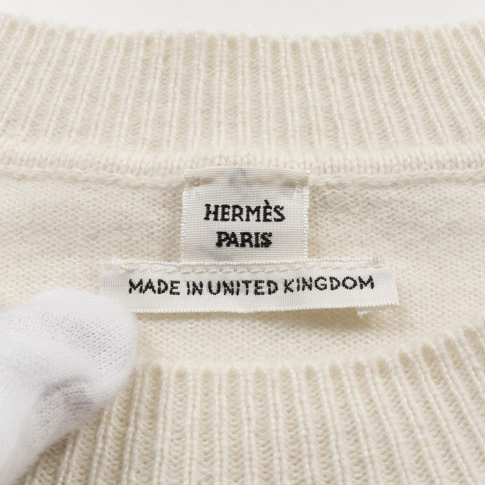 エルメス HERMES ニット シェーヌダンクル 3E2624D2 アイボリー  