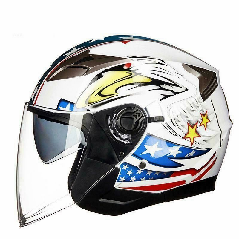 バイクジェットヘルメット ダブルレンズ インナーバイザー付