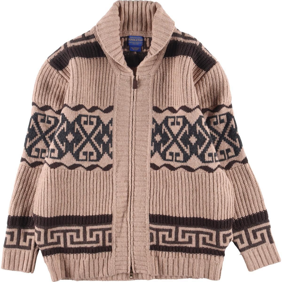 古着 ペンドルトン PENDLETON 総柄 カウチンセーター メンズXL 